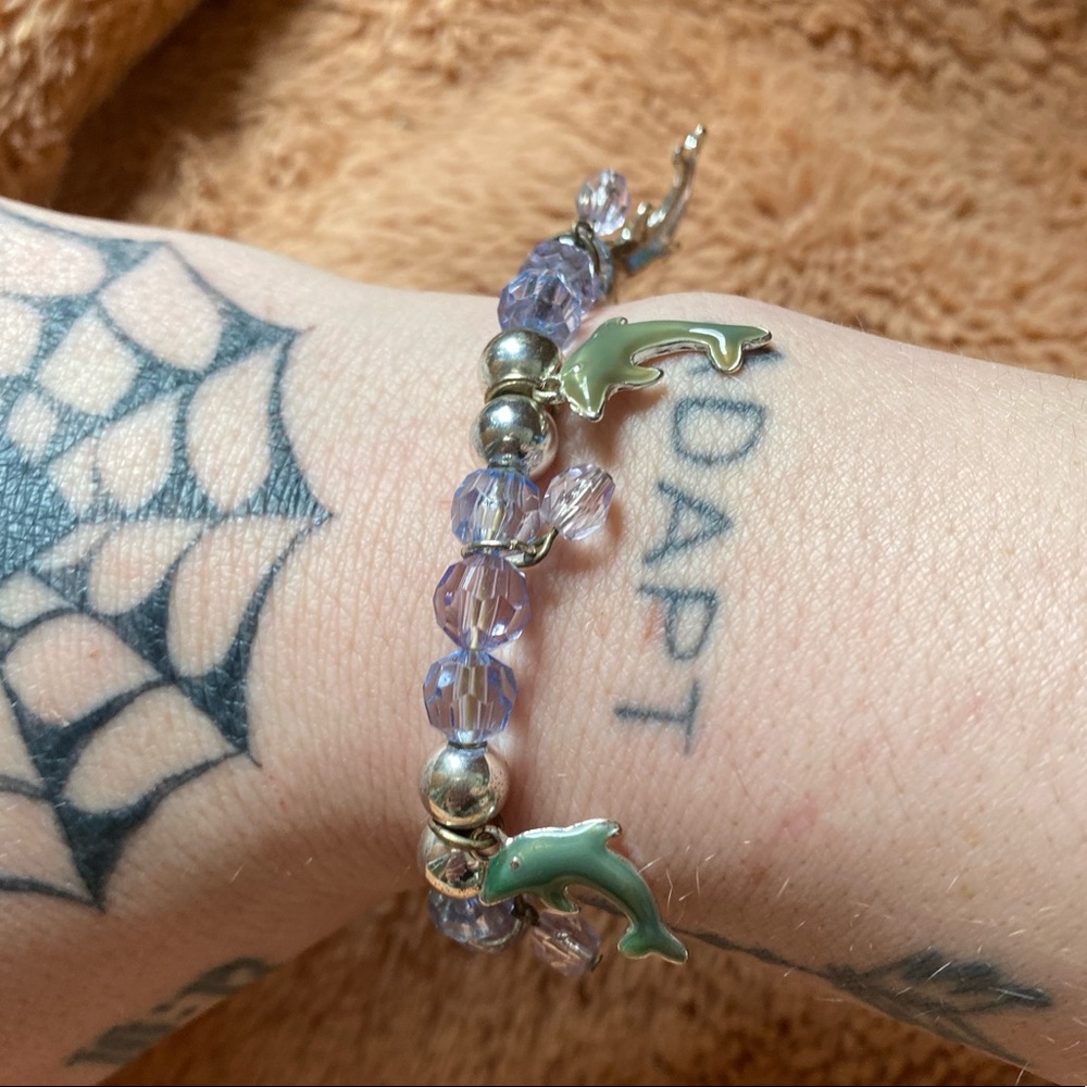 Beaded Bracelet with Dolphin Charms